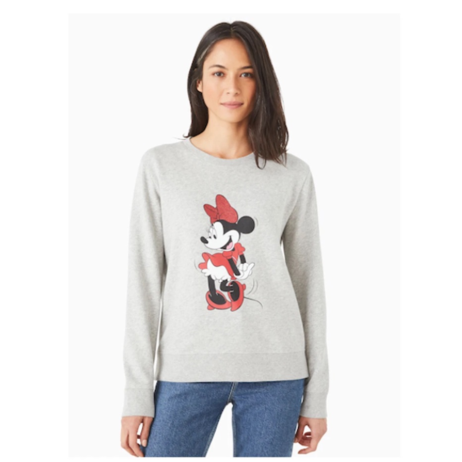 Nwt Kate Spade New York Disney Grey Sweatshirt Minnie Mouse Graphic Size Medium